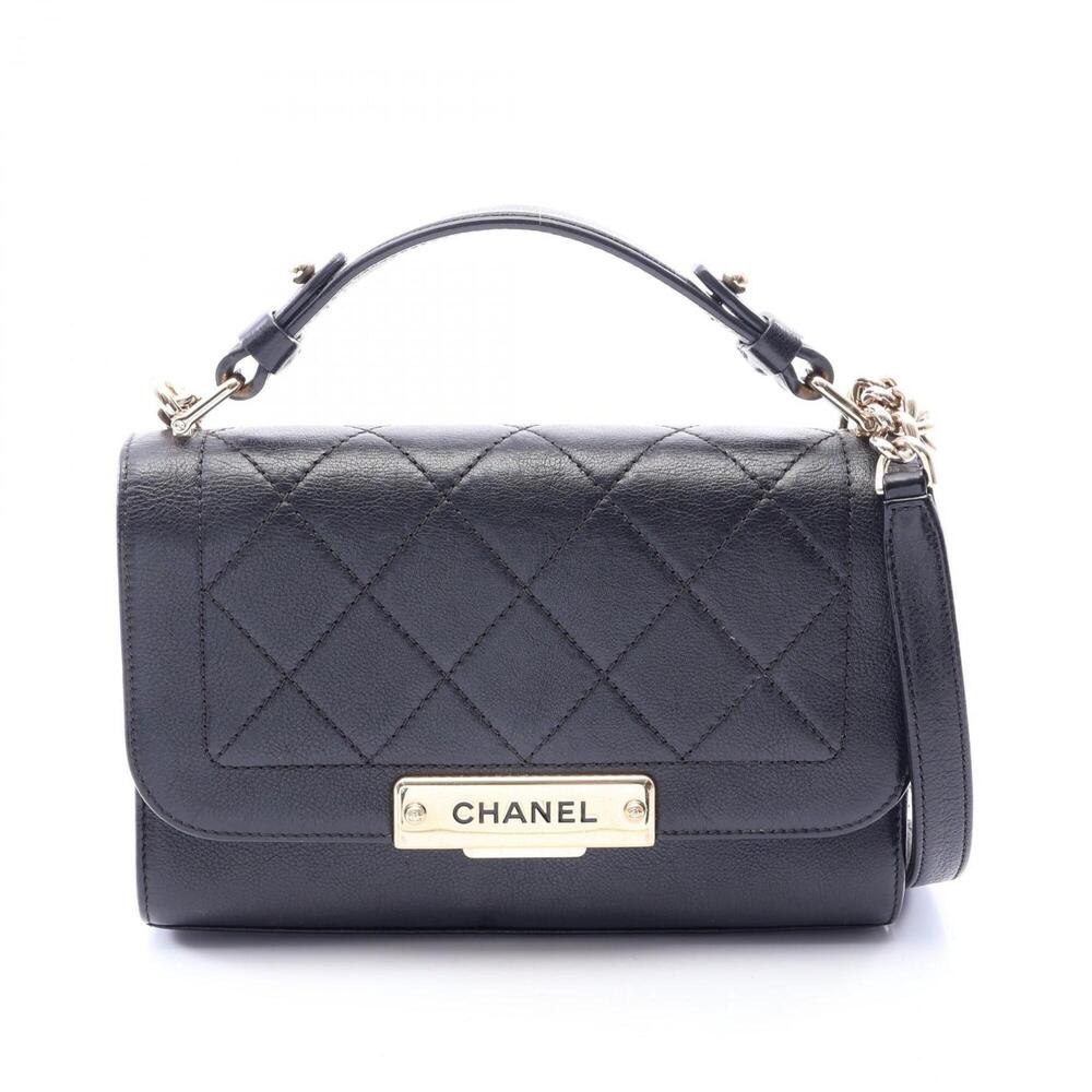 Chanel Matelassé Quick Label 2-Way Shoulder Bag/Handbag, Caviar Leather (Grai...